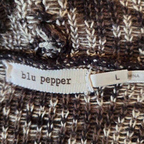 Blu Pepper Womens Aztec Print Open Front Draped Cardigan Sweater Large - Picture 2 of 10